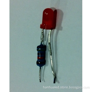 640nm Red LED with Resistor on The Pin